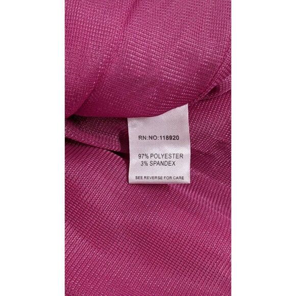 Lucy Paris Womens Medium Fuchsia Pink Satin Tulle Embroidered Floral Mini Dress - Picture 8 of 9